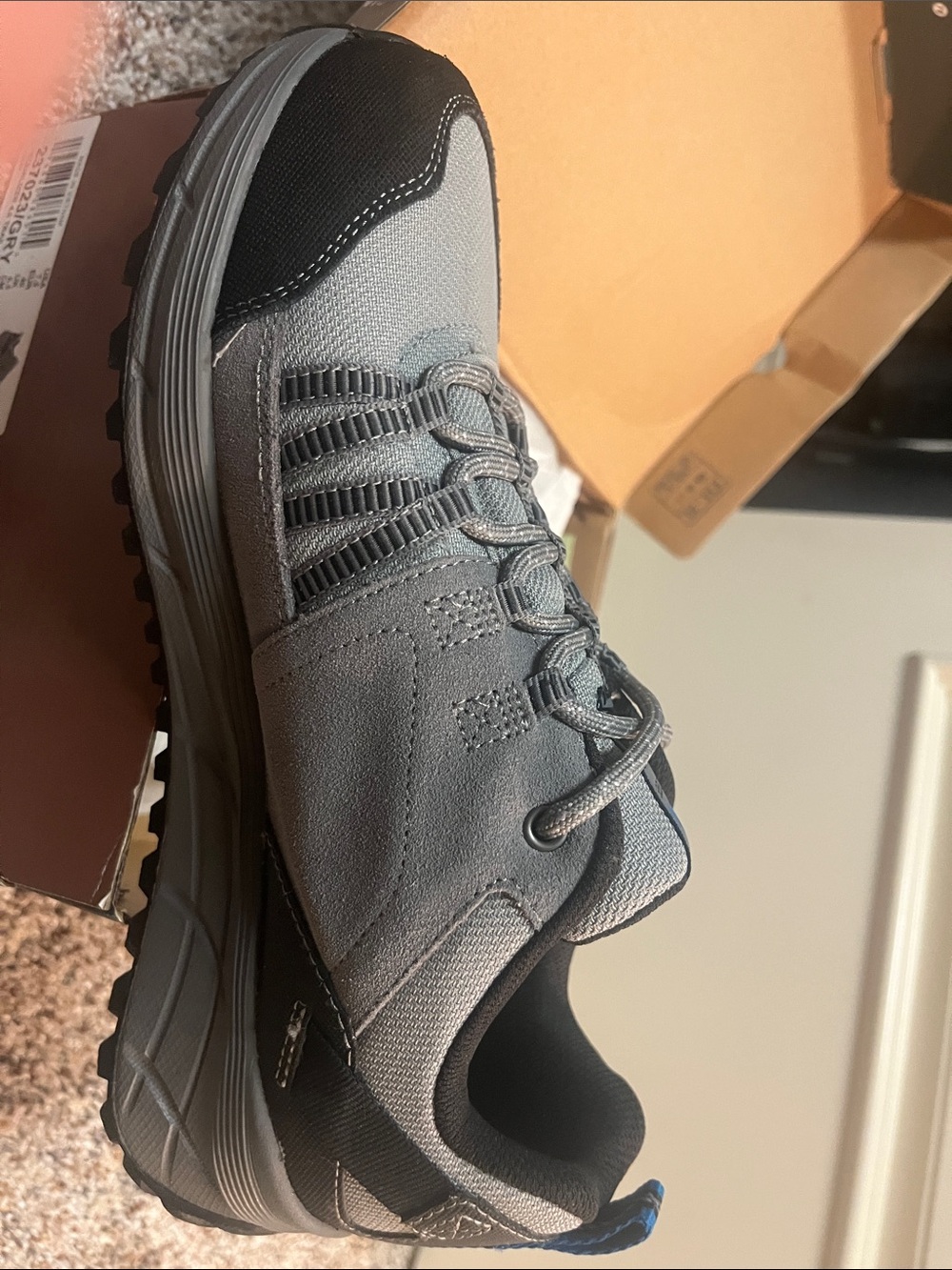 Skechers Men’s Gray, Black & Blue Athletic Sneakers sz 7.5 - Picture 2 of 6